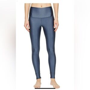 NWOT CrossFit Reebok Women’s Blue Metallic High Rise Leggings Small